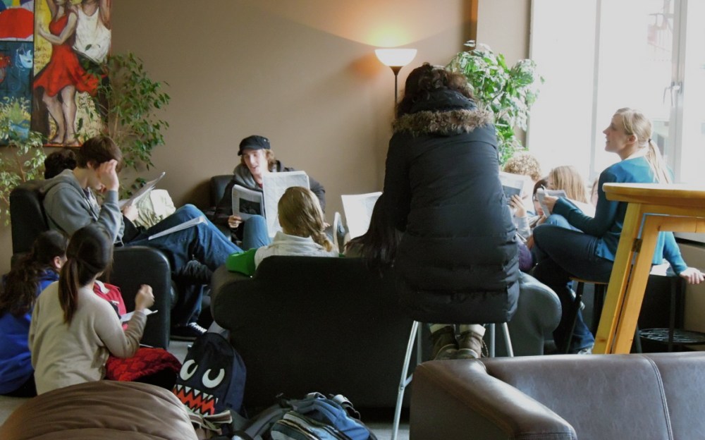 Honors American Literature shares a short story in the Student Center.