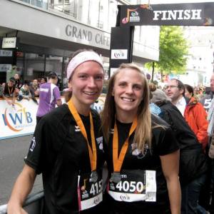 My roommate Emily and me at the finish!