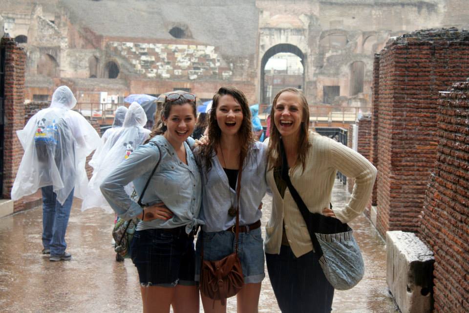 Getting drenched in the Colosseum