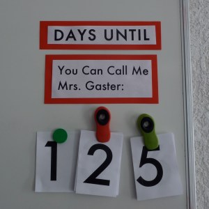 The classroom countdown, back in September.