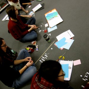 What are we doing today?  Sitting on the floor and writing poems, of course!