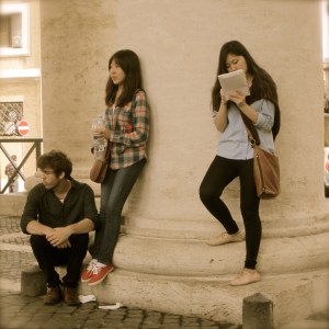 Seniors waiting at Piazza San Marco, Vatican City.