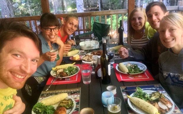 A welcome dinner with my brother, sister-in-law, sister and her boyfriend.