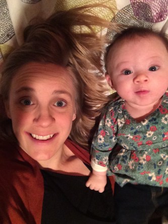 One of us decided that it was time to be awake! (Guess which one?)